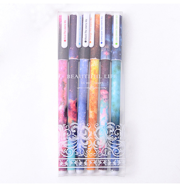 Kolorowy długopis żelowy z kolorowymi gwiazdami i kwiatami, 0.38mm - Wianko - 12
