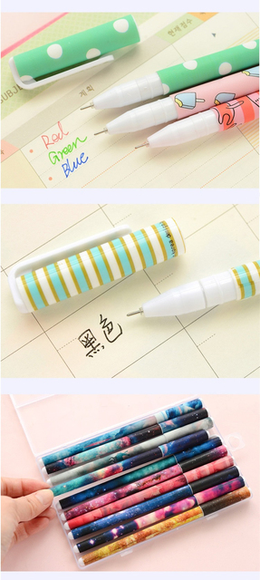 Kolorowy długopis żelowy z kolorowymi gwiazdami i kwiatami, 0.38mm - Wianko - 5