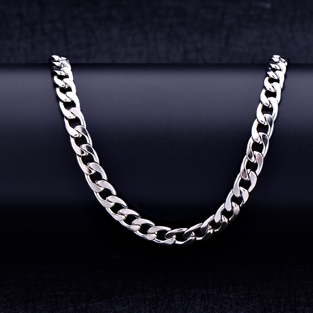 Zestaw biżuterii z szerokim (8 mm) stalowym łańcuchem, wykonany ze stali nierdzewnej - modny dodatek w stylu Hip Hop dla mężczyzn (nowość) - Wianko - 4