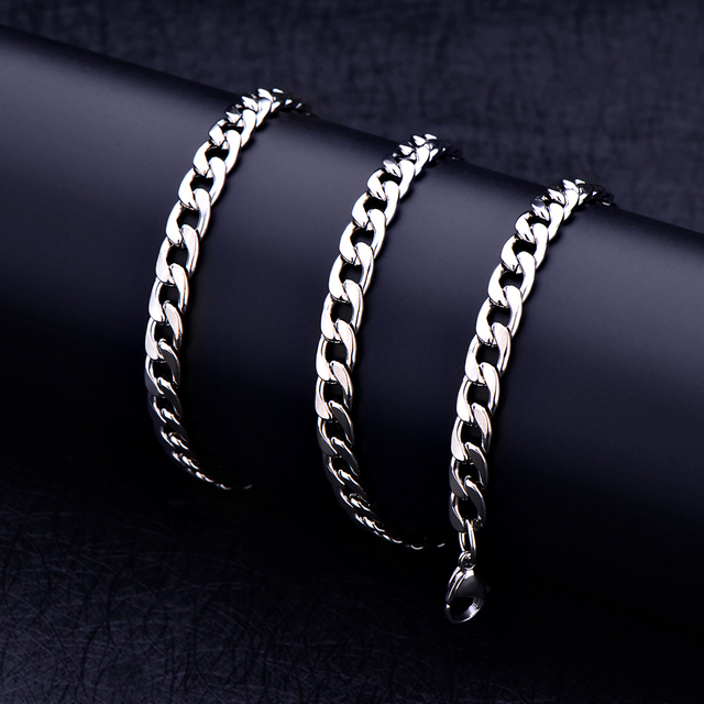 Zestaw biżuterii z szerokim (8 mm) stalowym łańcuchem, wykonany ze stali nierdzewnej - modny dodatek w stylu Hip Hop dla mężczyzn (nowość) - Wianko - 3