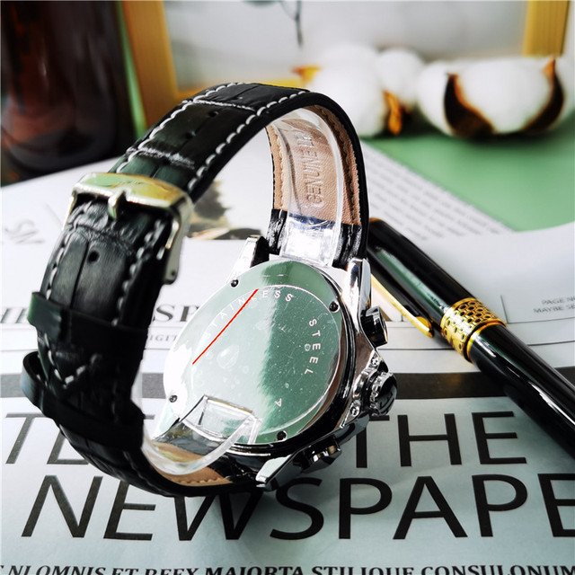 Luksusowy męski zegarek mechaniczny Jaragar z trójkątnym designem na skórzanym pasku - Wianko - 4