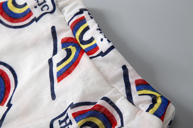 Nowe ubrania dla dzieci lato - koszulka z krótkim rękawem + spódnica w kolorowe paski(Zestaw dziewczynka) - Wianko - 21