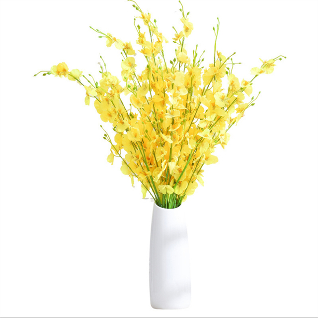 Nowoczesna symulacja tanecznych orchidei - bukiet miękko dekorowany sztucznymi kwiatami, idealny na dekoracje domu i ślubne - Wianko - 10