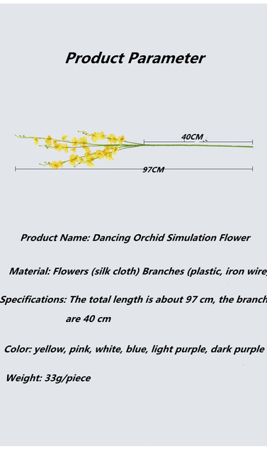 Nowoczesna symulacja tanecznych orchidei - bukiet miękko dekorowany sztucznymi kwiatami, idealny na dekoracje domu i ślubne - Wianko - 4