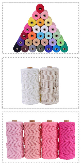 Bawełniana lina DIY o grubości 3mm, ręcznie tkana, w różnych kolorach, do robienia futerkowych dodatków, norek, pluszowych projektów, szydełkowania i dziergania - Wianko - 2
