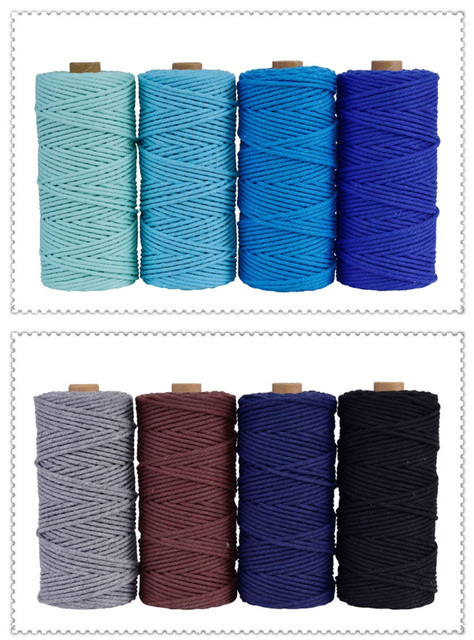 Bawełniana lina DIY o grubości 3mm, ręcznie tkana, w różnych kolorach, do robienia futerkowych dodatków, norek, pluszowych projektów, szydełkowania i dziergania - Wianko - 5