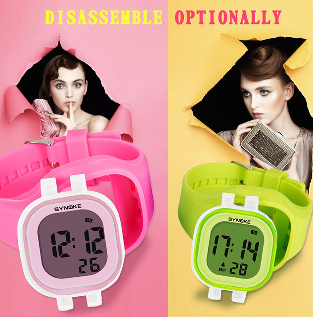 Zegarek dziecięcy SYNOKE z alarmem, z diodami LED i cyfrowym wyświetlaczem, wodoodporny - Wianko - 4