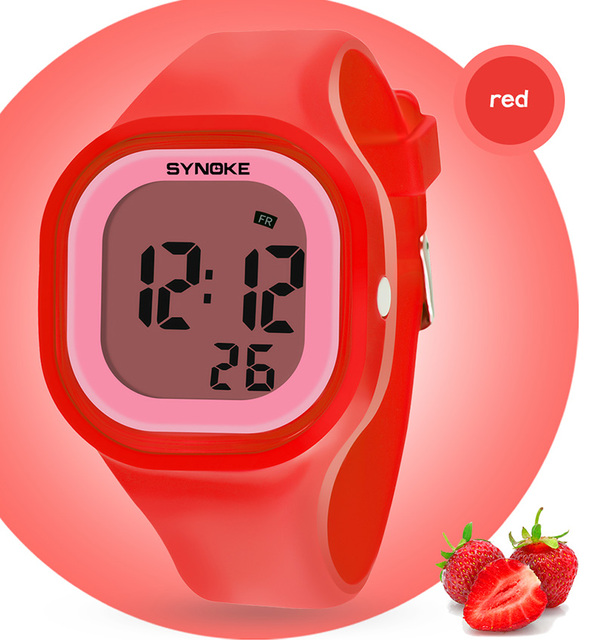 Zegarek dziecięcy SYNOKE z alarmem, z diodami LED i cyfrowym wyświetlaczem, wodoodporny - Wianko - 16