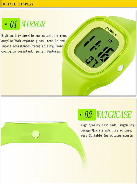 Zegarek dziecięcy SYNOKE z alarmem, z diodami LED i cyfrowym wyświetlaczem, wodoodporny - Wianko - 13