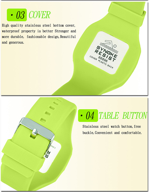 Zegarek dziecięcy SYNOKE z alarmem, z diodami LED i cyfrowym wyświetlaczem, wodoodporny - Wianko - 14
