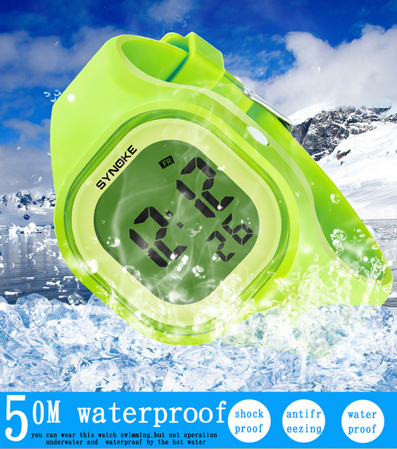 Zegarek dziecięcy SYNOKE z alarmem, z diodami LED i cyfrowym wyświetlaczem, wodoodporny - Wianko - 5