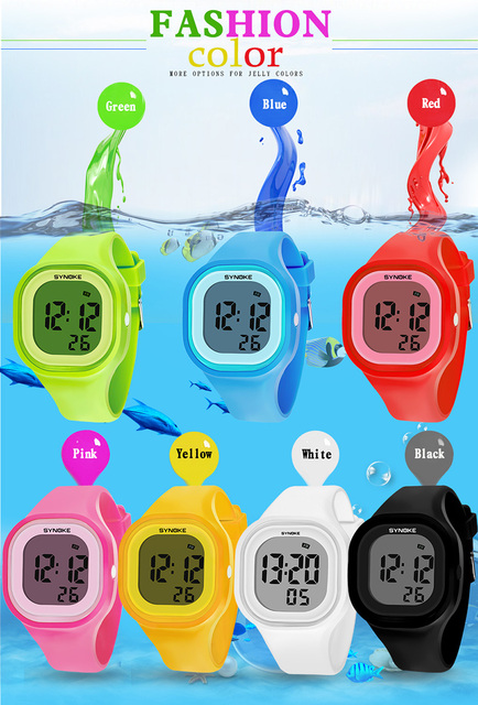 Zegarek dziecięcy SYNOKE z alarmem, z diodami LED i cyfrowym wyświetlaczem, wodoodporny - Wianko - 3