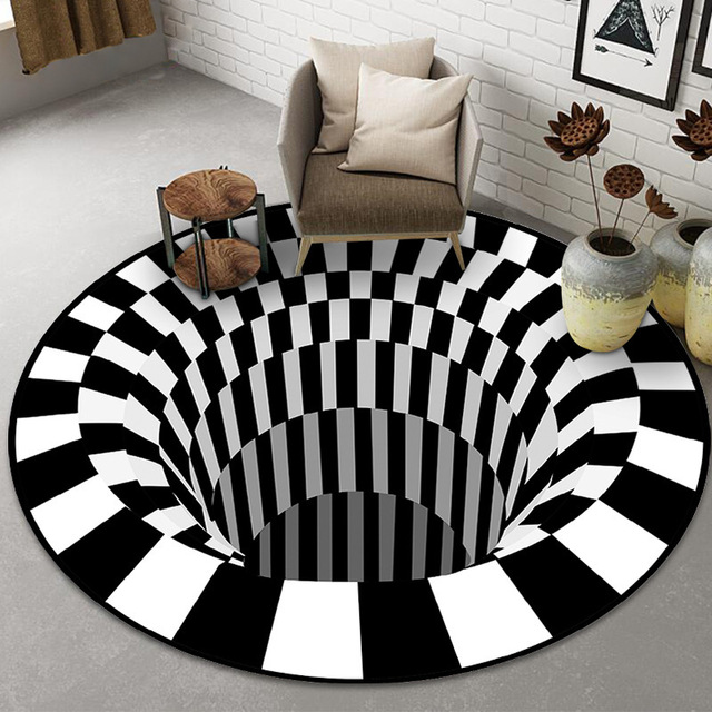 Halloween Dywan 3D Mat Vortex w stylu vintage - dywan drukowany optyczne złudzenie, antypoślizgowy, okrągły, podkładka podłogowa dla salonu - Wianko - 16