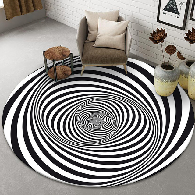 Halloween Dywan 3D Mat Vortex w stylu vintage - dywan drukowany optyczne złudzenie, antypoślizgowy, okrągły, podkładka podłogowa dla salonu - Wianko - 21