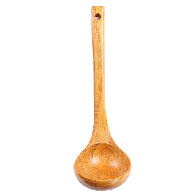 Zestaw 4 sztuk drewnianych przyborów do gotowania: szpatułka, łyżka, łopatka i naczynie kuchenne z bambusa - Wianko - 9