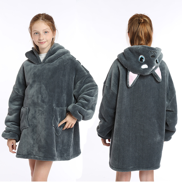 Bluza dziewczęca Winter Warm Fleece Oversized 9 kolorów 680G pluszowa bluza dziecięca Outdoor Wearable Sherpa koce wysokość 120-160cm - Wianko - 25