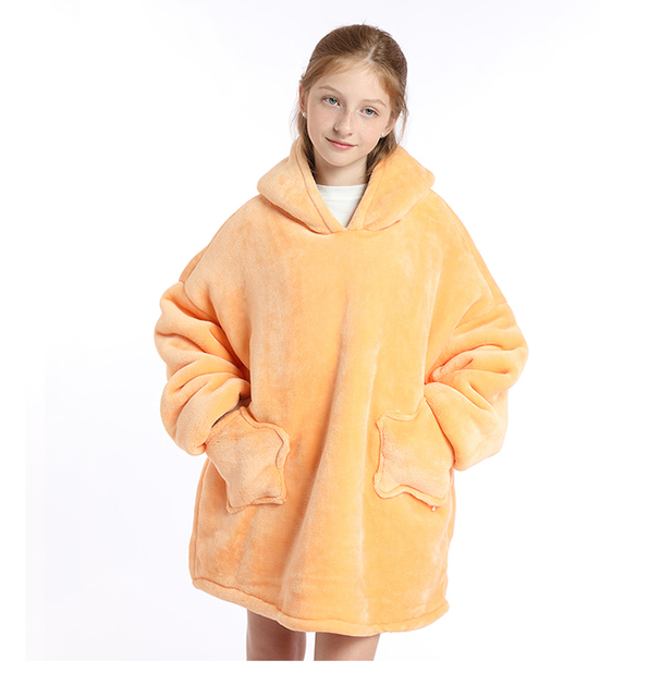 Bluza dziewczęca Winter Warm Fleece Oversized 9 kolorów 680G pluszowa bluza dziecięca Outdoor Wearable Sherpa koce wysokość 120-160cm - Wianko - 12