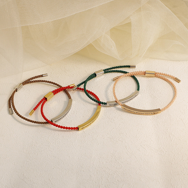 Personalizowane bransoletki: Niestandardowe kolorowe liny łańcuchowe oraz skórzane bransoletki dla kobiet - Wianko - 3