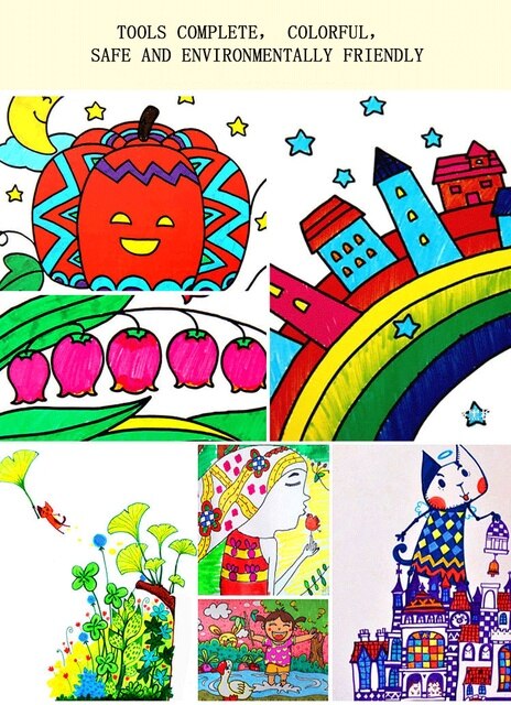 42-208 szt. zestaw do rysowania dla dzieci - kredka akwarelowa, kredka i długopis z deską do malowania - Wianko - 5