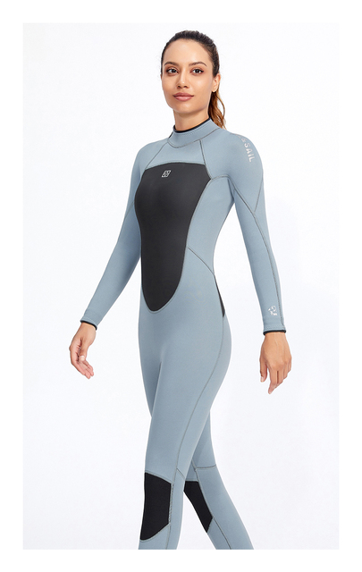 Kombinezon damski neoprenowy z długim rękawem, pełny strój kąpielowy do nurkowania ze zapięciem na przodzie - Wianko - 16