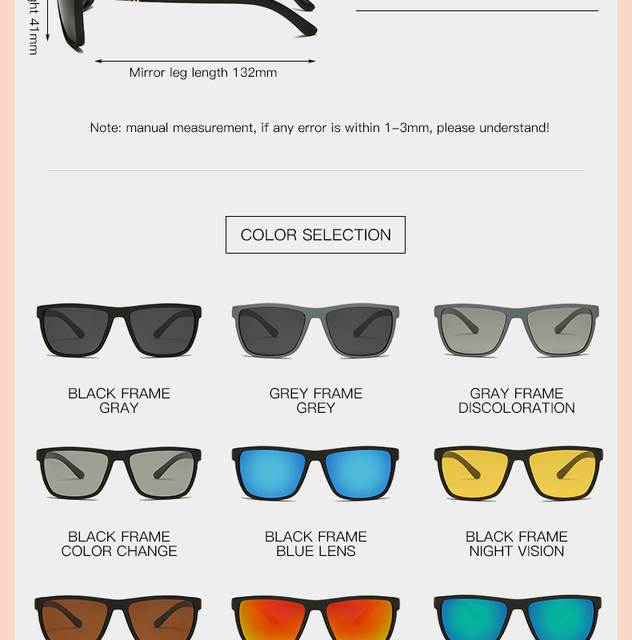 Okulary przeciwsłoneczne Polaroid Men Square Tr90 polaryzacyjne, elastyczne i sportowe - Wianko - 13