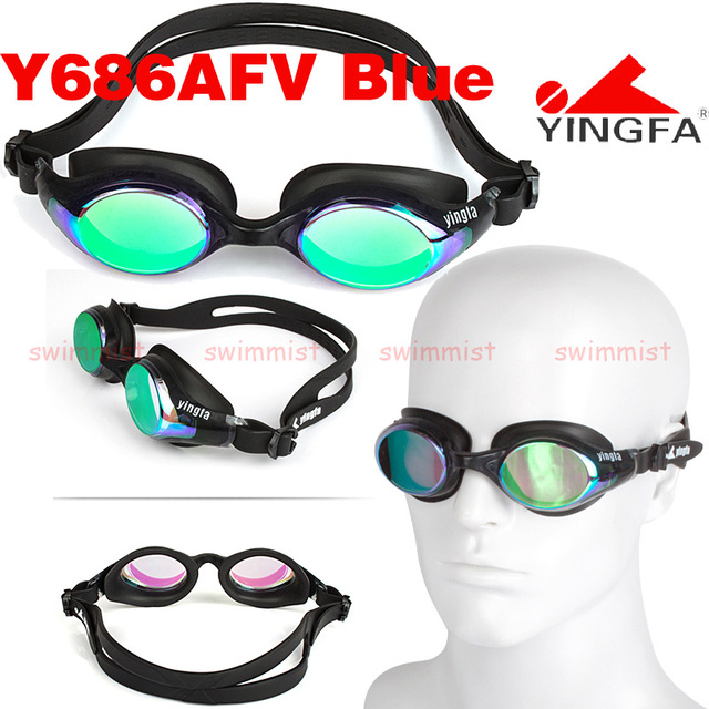 Profesjonalne okulary pływackie YINGFA Y680AFV z przeciwmgielną ochroną UV, kolor czarny niebieski pomarańczowy żółty - Wianko - 5