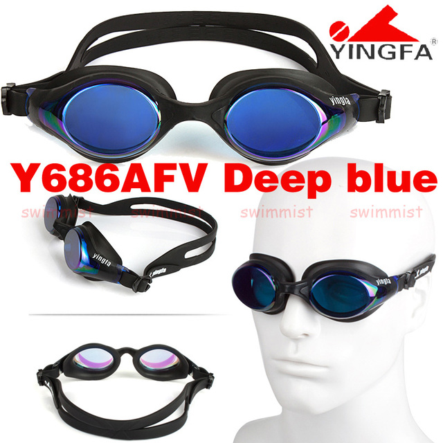 Profesjonalne okulary pływackie YINGFA Y680AFV z przeciwmgielną ochroną UV, kolor czarny niebieski pomarańczowy żółty - Wianko - 4