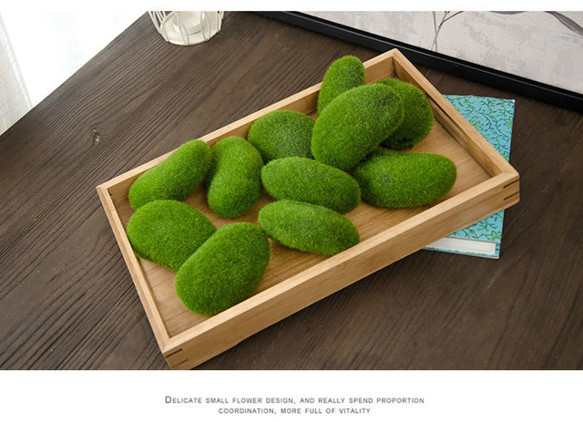 Sztuczna zielona mech piłka, fałszywy kamień - dekoracja DIY do sklepu, hotelu, biura, domu - rośliny na ścianę wystrój, sztuczne rośliny - Wianko - 7