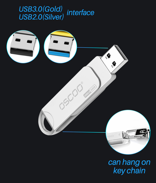 OSCOO klucz pamięci USB metalowy pióro jazdy USB 3.0 16GB/32GB/64GB - Wianko - 7