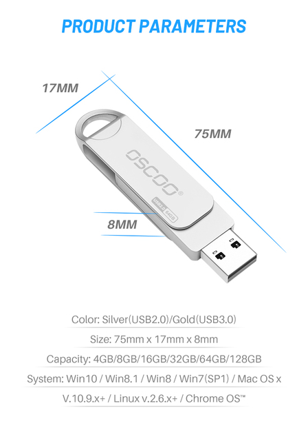 OSCOO klucz pamięci USB metalowy pióro jazdy USB 3.0 16GB/32GB/64GB - Wianko - 9