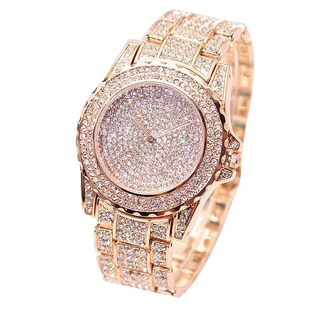 Zegarek damski Panie, luksusowy okrągły zegarek kwarcowy, złoty/srebrny z błyszczącym wykończeniem - Wianko - 16
