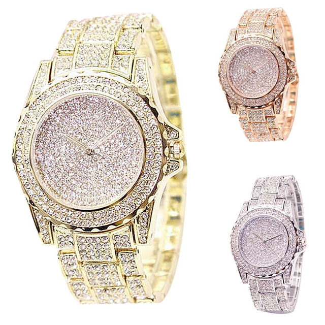 Zegarek damski Panie, luksusowy okrągły zegarek kwarcowy, złoty/srebrny z błyszczącym wykończeniem - Wianko - 11