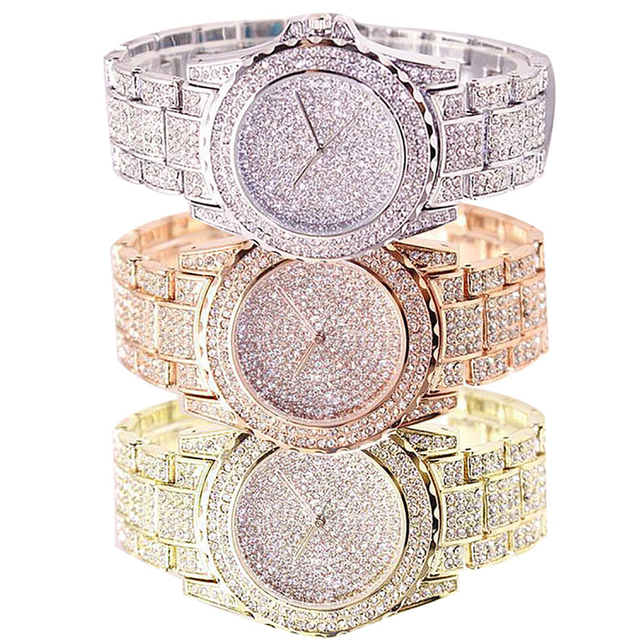Zegarek damski Panie, luksusowy okrągły zegarek kwarcowy, złoty/srebrny z błyszczącym wykończeniem - Wianko - 13