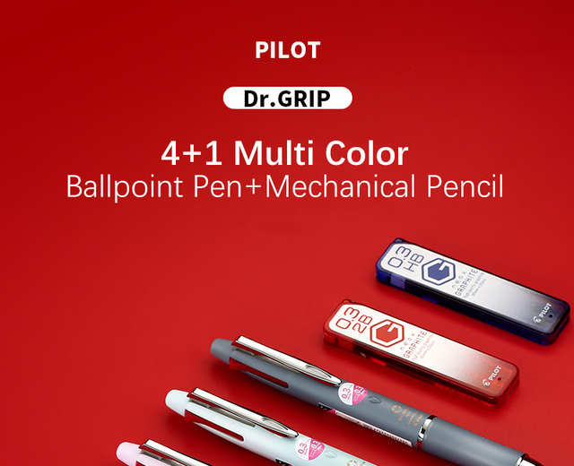 Pilot Dr.Grip 4 + 1 - Multikolorowy długopis automatyczny, 0.3mm, wielofunkcyjny, biurowy i szkolny - Wianko - 1