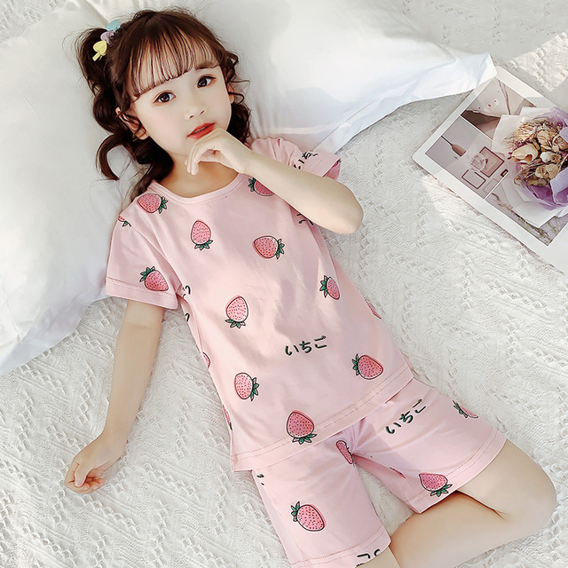 Komplet piżam dziecięcych dziewczęcych 2021 - nowa wersja letnich ubrań koreańskich usług domowych dla dużych dzieci - odzież klimatyzowana - Wianko - 2