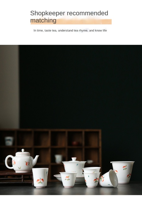 Zestaw do degustacji herbaty z białej porcelany ręcznie rysowany, długowieczny, mistrzowski puchar ceramiczny - Wianko - 10