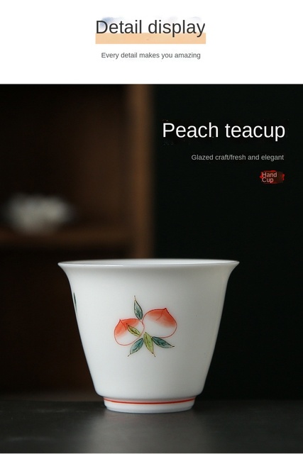 Zestaw do degustacji herbaty z białej porcelany ręcznie rysowany, długowieczny, mistrzowski puchar ceramiczny - Wianko - 11