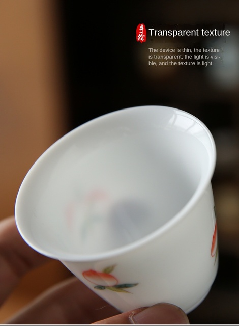 Zestaw do degustacji herbaty z białej porcelany ręcznie rysowany, długowieczny, mistrzowski puchar ceramiczny - Wianko - 13