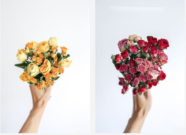 Suszone bukiet hybrydowej róży, żółta, czerwona i pomarańczowa, wintażowa dekoracja kwiatowa do domu, idealna na Walentynki - Wianko - 11