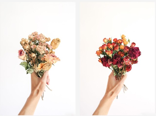 Suszone bukiet hybrydowej róży, żółta, czerwona i pomarańczowa, wintażowa dekoracja kwiatowa do domu, idealna na Walentynki - Wianko - 12