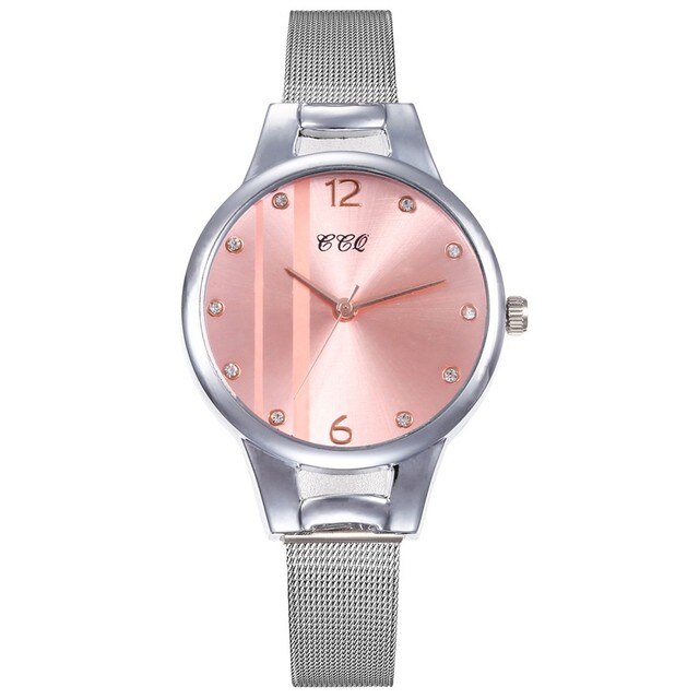 Nowy zegarek damski 2021, kwarcowy, stal nierdzewna, cienka siatka, relogio feminino - Wianko - 11