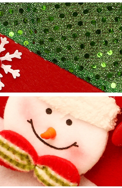 Torebka świąteczna dla dzieci - worek na cukierki z motywem choinkowym i kominkowym dekoracjami - Wianko - 7