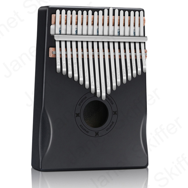 Kalimba czarny akordeon drewniany instrument muzyczny 17 klawiszy z narzędziem ochrony klawiatury - Calimba początkujący - Wianko - 1