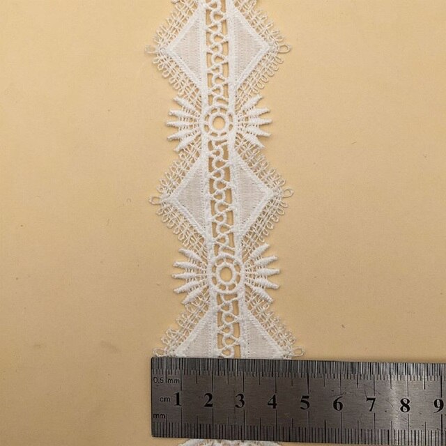 Jedwabny poliestrowy koronkowy materiał do DIY bielizny ślubnej - 3 jardy rozpuszczalnego w wodzie jedwabiu - Wianko - 5