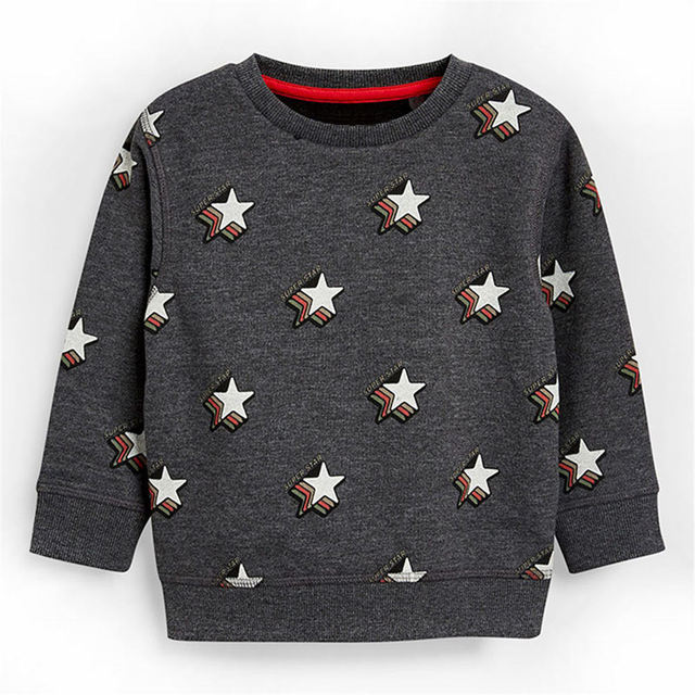Sweter chłopięcy z długim rękawem z nadrukiem gwiazdek - 100% bawełna, zima 2018 - Wianko - 15