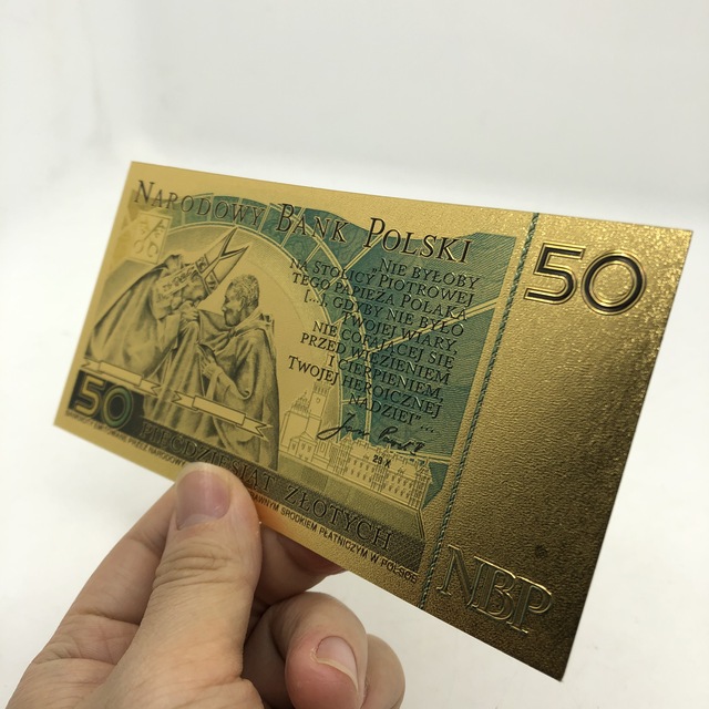 Papież Jan Paweł II - 10 sztuk 999 złoto - Polski złoty kolekcjonerski banknot (50 PLN) - Wianko - 1