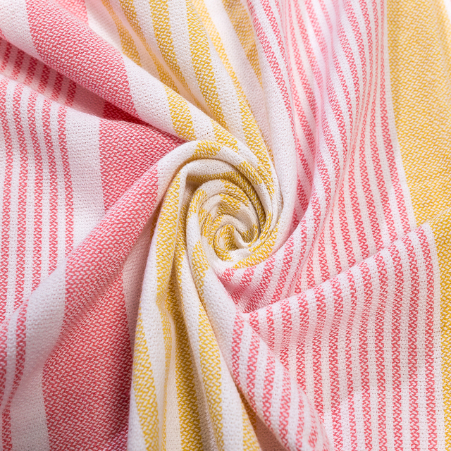 Ręcznik kąpielowy bawełniany pasiasty z frędzlami - 100x180cm - Wianko - 11