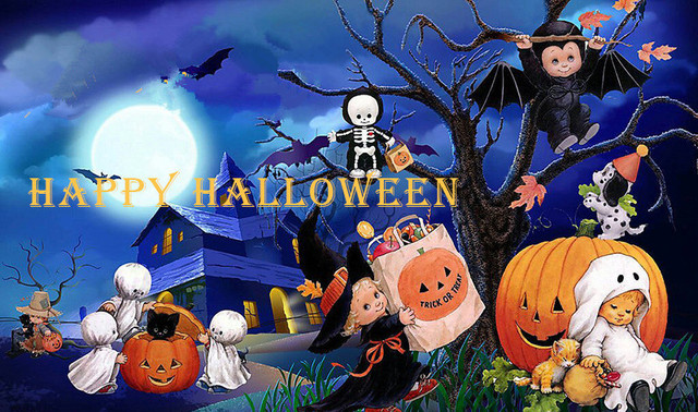 Prezent na Halloween - Przenośny worek na cukierki z motywem dyni, czarnego kota, białego ducha i czarownicy - Dekoracje imprezowe DIY - Wianko - 1