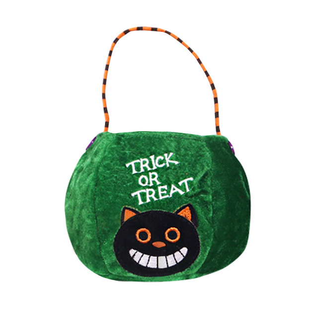 Prezent na Halloween - Przenośny worek na cukierki z motywem dyni, czarnego kota, białego ducha i czarownicy - Dekoracje imprezowe DIY - Wianko - 10