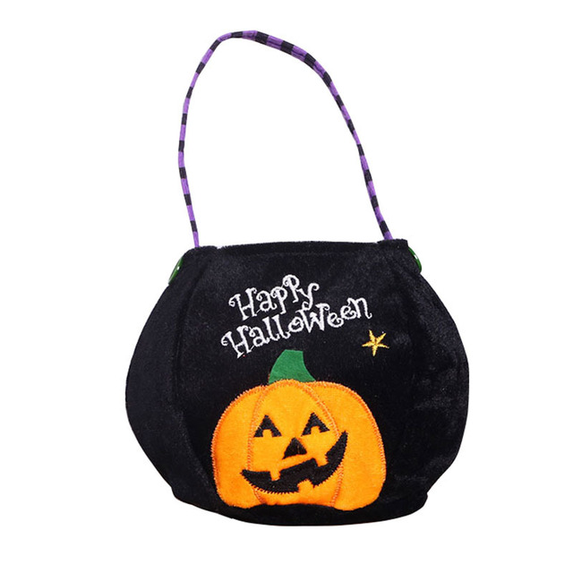 Prezent na Halloween - Przenośny worek na cukierki z motywem dyni, czarnego kota, białego ducha i czarownicy - Dekoracje imprezowe DIY - Wianko - 12